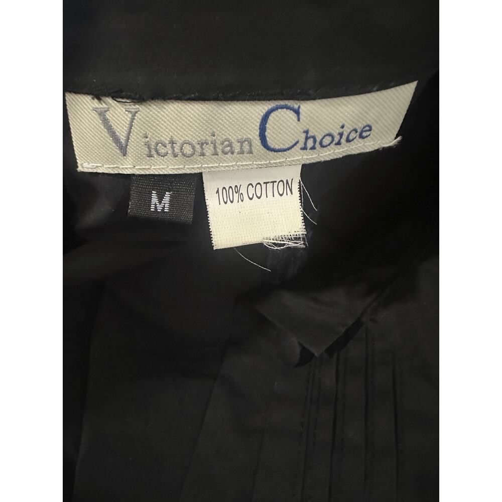 *Flawed* Victorian Choice Black Blouse Steampunk Witchy Goth Button Top Medium - Picture 4 of 16